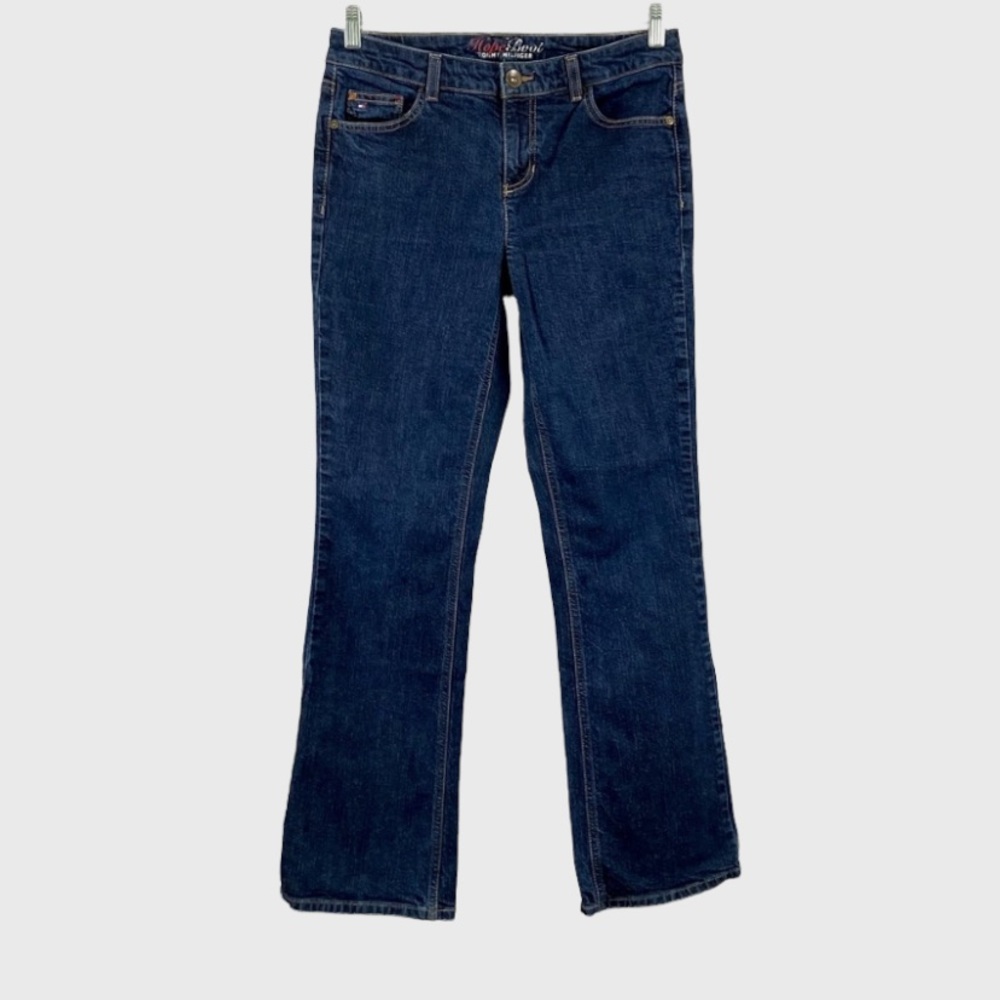 Tommy Hilfiger Womens Hope Boot Cut Jeans Mid Rise Dark Blue Wash size 8
